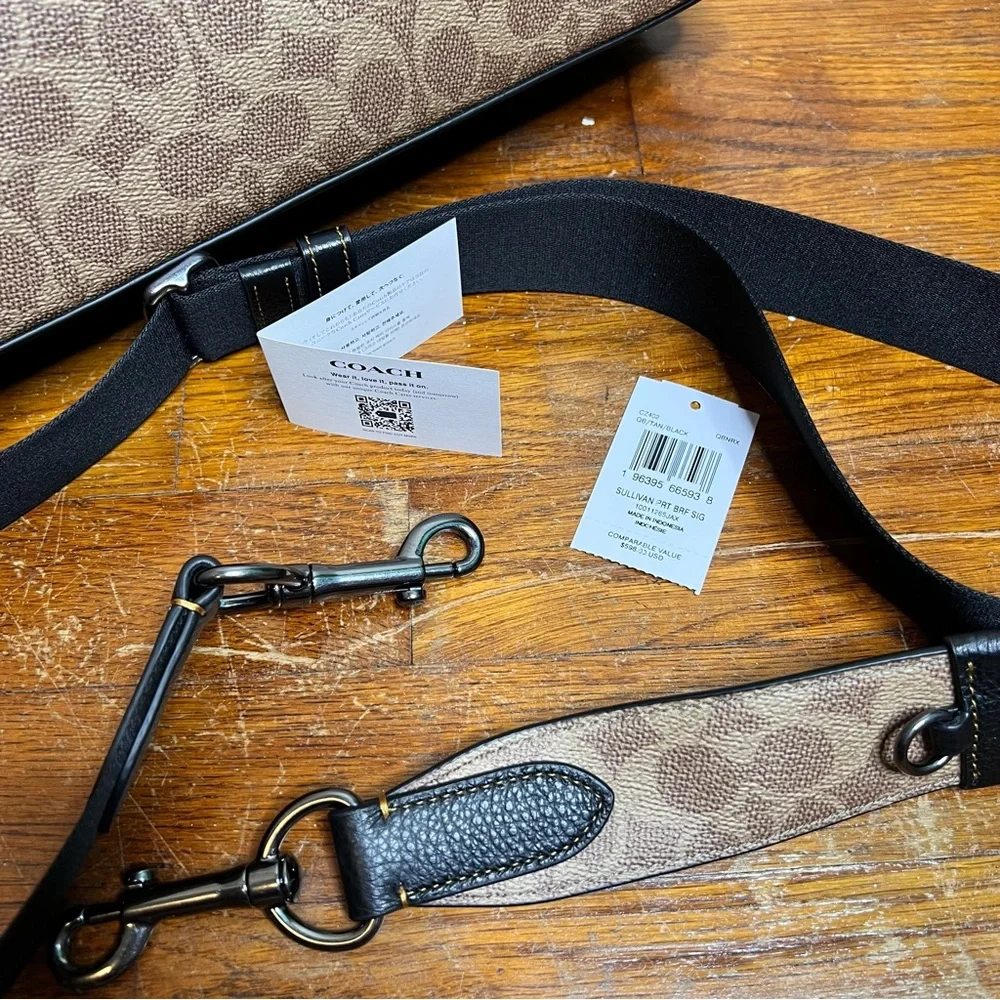 COACH Sullivan Portfolio Brief In Signature Canvas - Picture 6 of 15